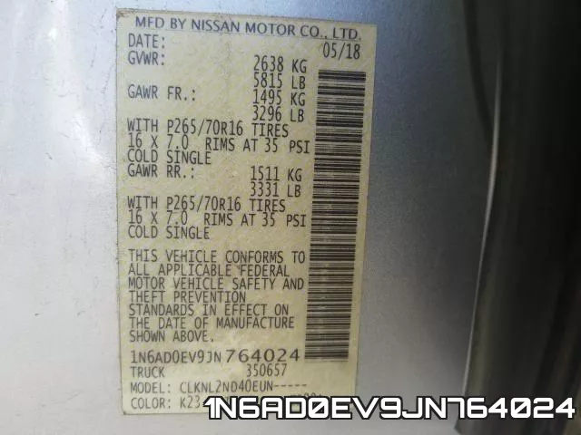 1N6AD0EV9JN764024 фото 2