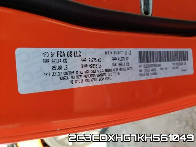 2C3CDXHG7KH561049 фото 2