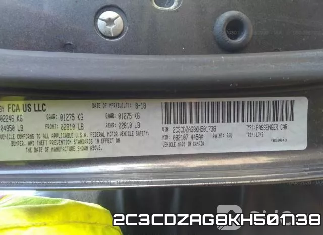 2C3CDZAG8KH501738 фото 10