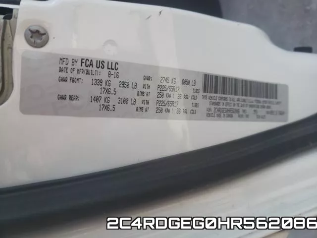 2C4RDGEG0HR562086 фото 2