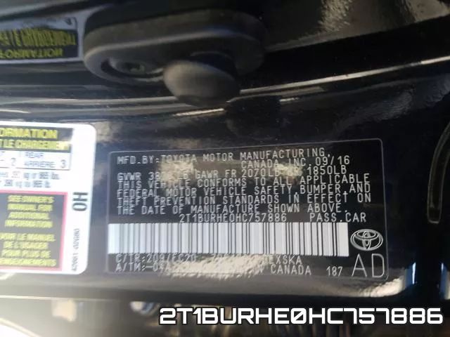 2T1BURHE0HC757886 фото 2