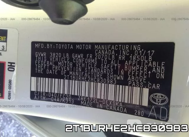 2T1BURHE2HC830983 фото 9