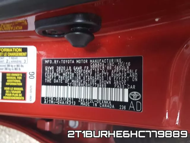 2T1BURHE6HC779889 фото 2