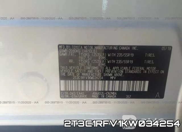 2T3C1RFV1KW034254 фото 10