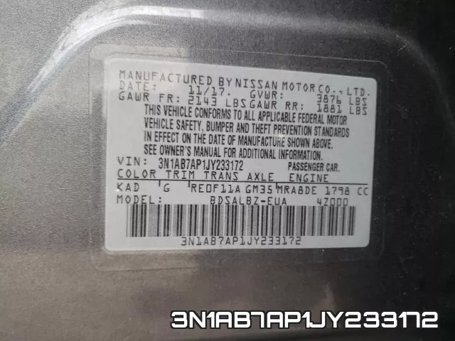 3N1AB7AP1JY233172 фото 2
