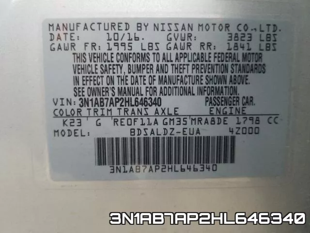 3N1AB7AP2HL646340 фото 2