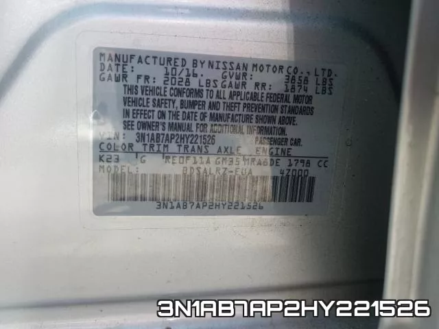 3N1AB7AP2HY221526 фото 2