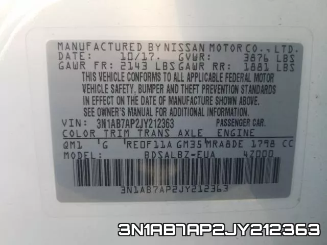 3N1AB7AP2JY212363 фото 2