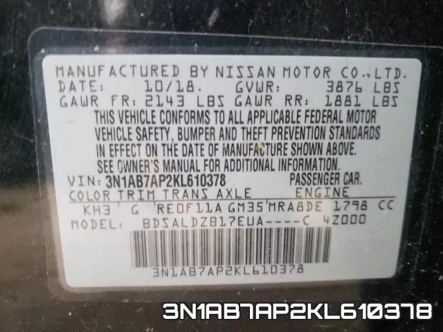 3N1AB7AP2KL610378 фото 2