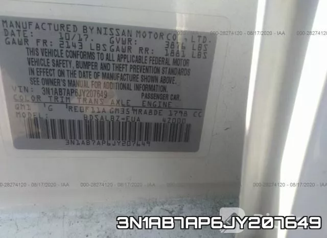 3N1AB7AP6JY207649 фото 9