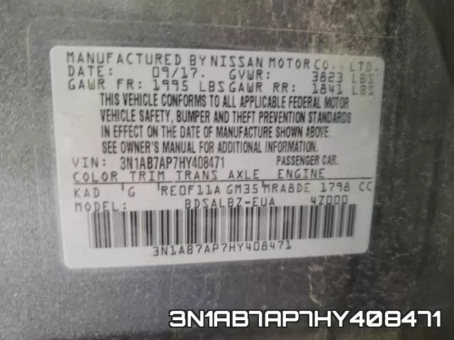 3N1AB7AP7HY408471 фото 2