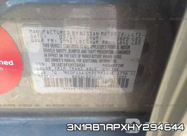 3N1AB7APXHY294644 фото 10