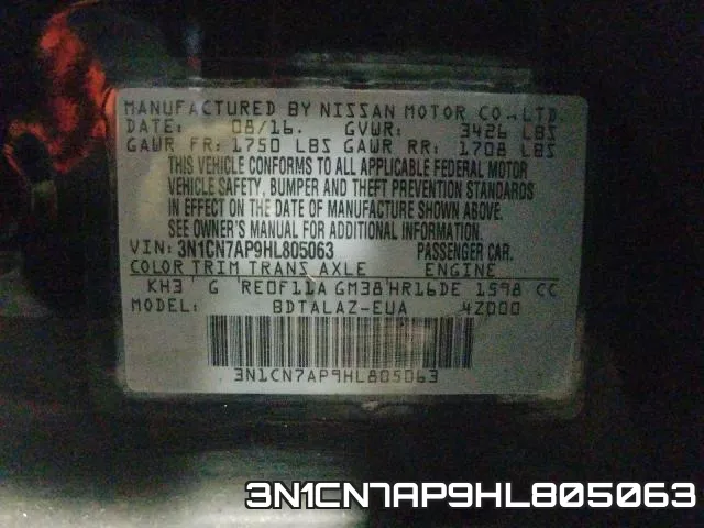 3N1CN7AP9HL805063 фото 2