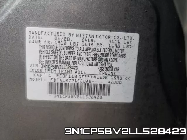 3N1CP5BV2LL528423 фото 2