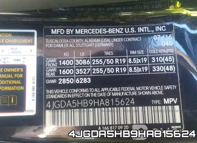 4JGDA5HB9HA815624 фото 10