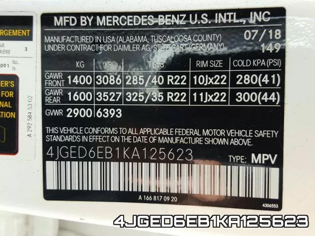 4JGED6EB1KA125623 фото 2