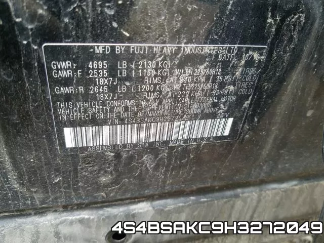 4S4BSAKC9H3272049 фото 2