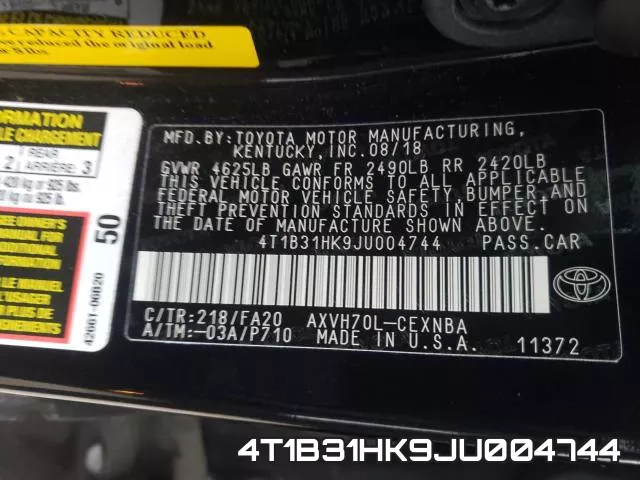 4T1B31HK9JU004744 фото 2