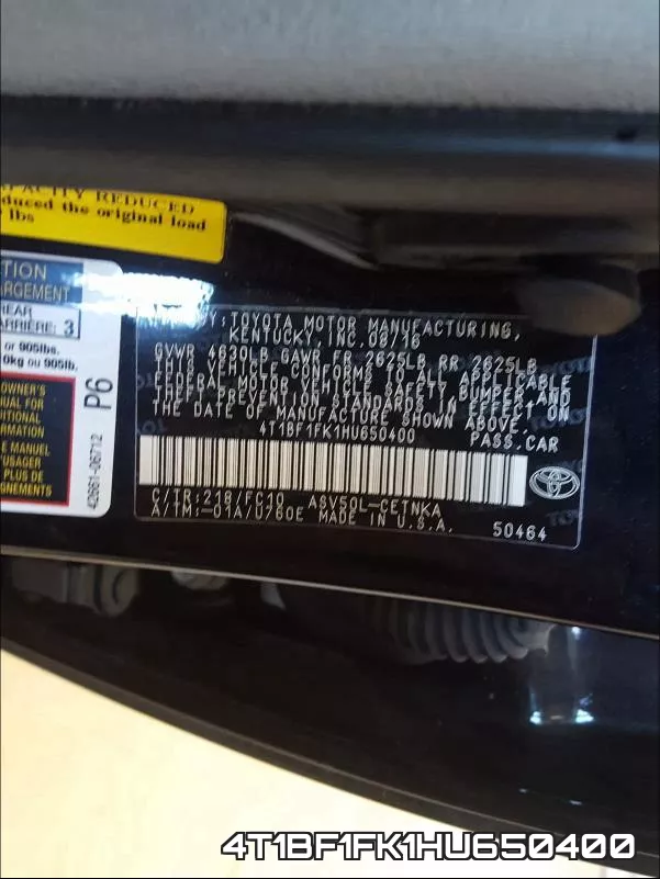 4T1BF1FK1HU650400 фото 2
