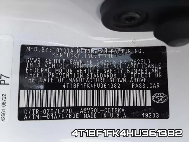 4T1BF1FK4HU361382 фото 2