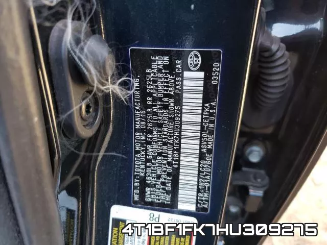 4T1BF1FK7HU309275 фото 2