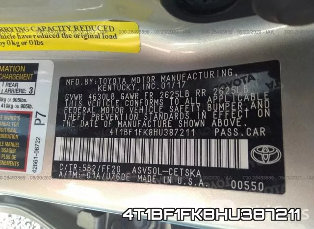 4T1BF1FK8HU387211 фото 9