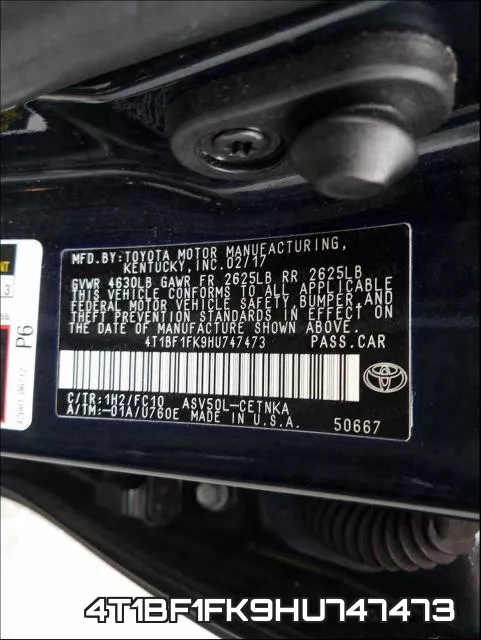 4T1BF1FK9HU747473 фото 2