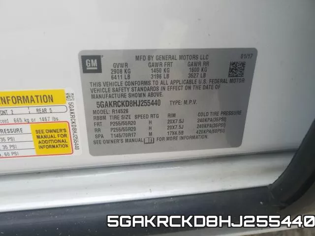 5GAKRCKD8HJ255440 фото 2