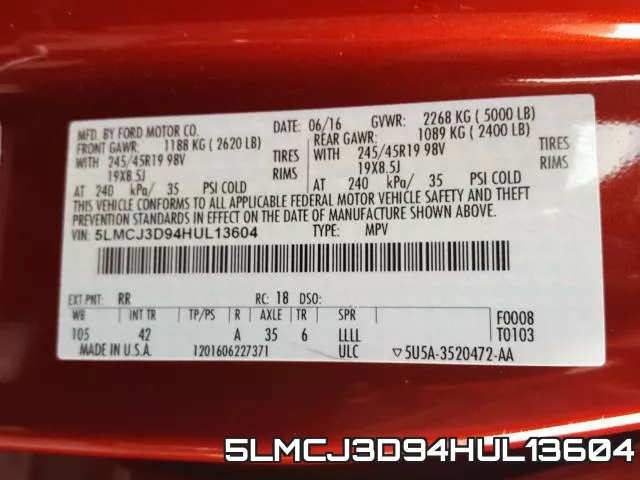 5LMCJ3D94HUL13604 фото 2