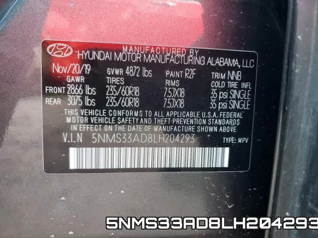 5NMS33AD8LH204293 фото 2