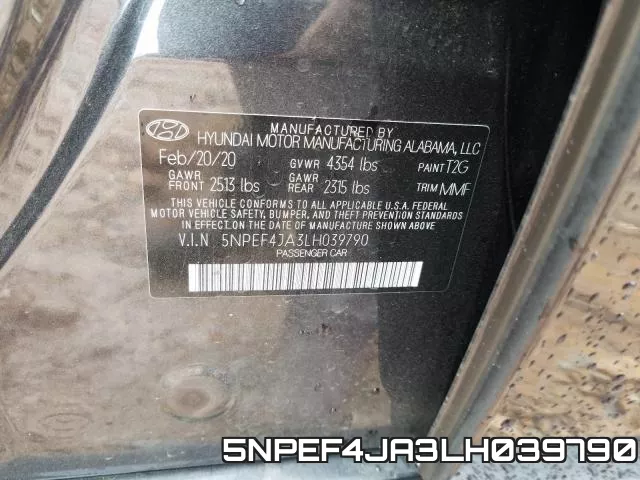 5NPEF4JA3LH039790 фото 2