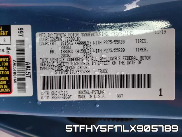 5TFHY5F17LX905789 фото 2