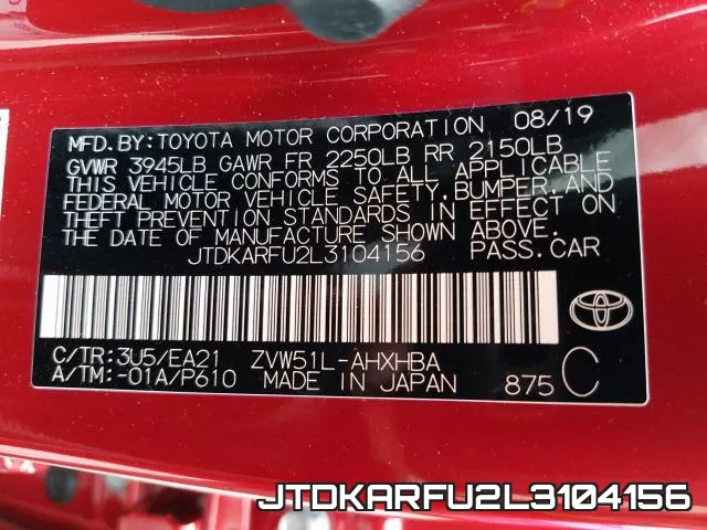 JTDKARFU2L3104156 фото 2