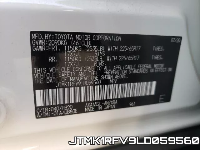JTMK1RFV9LD059560 фото 2