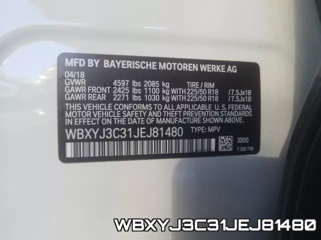 WBXYJ3C31JEJ81480 фото 2