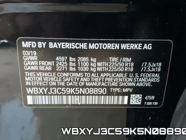 WBXYJ3C59K5N08890 фото 2