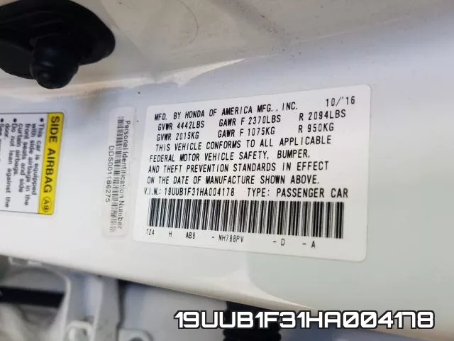 19UUB1F31HA004178 фото 2