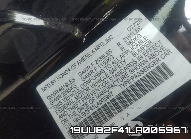 19UUB2F41LA005967 фото 10