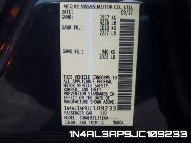1N4AL3AP9JC109233 фото 2