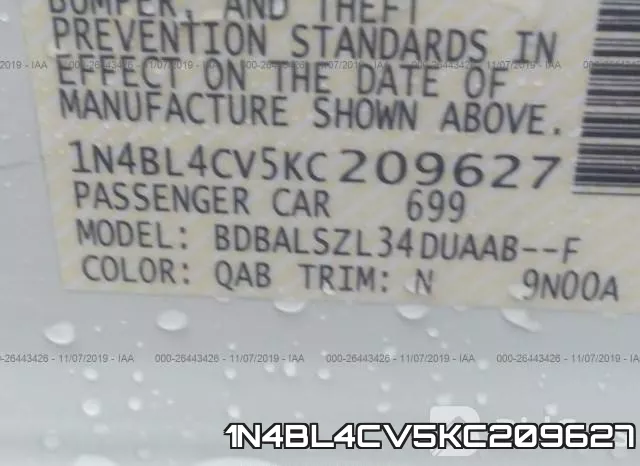 1N4BL4CV5KC209627 фото 10