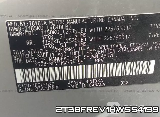 2T3BFREV1HW554199 фото 10