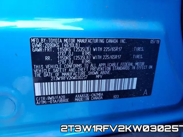 2T3W1RFV2KW030257 фото 2