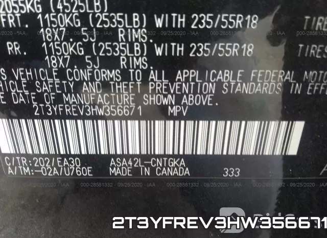 2T3YFREV3HW356671 фото 10