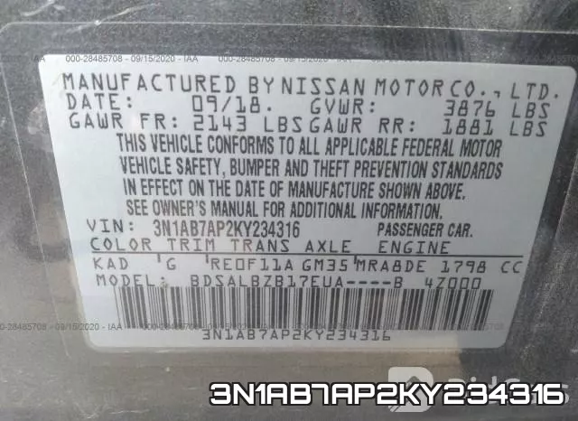 3N1AB7AP2KY234316 фото 9
