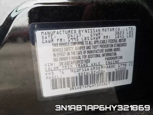 3N1AB7AP6HY321869 фото 2