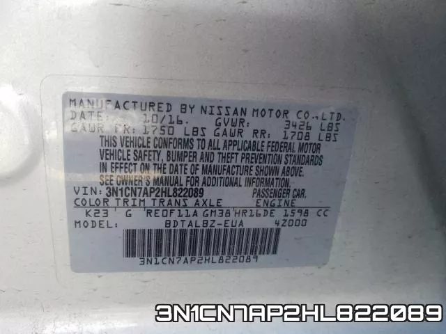 3N1CN7AP2HL822089 фото 2