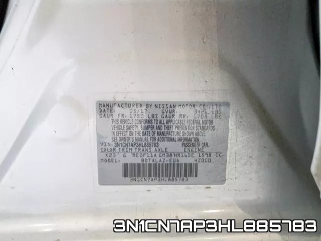 3N1CN7AP3HL885783 фото 2