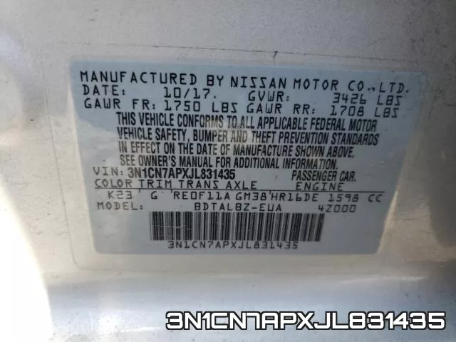 3N1CN7APXJL831435 фото 2