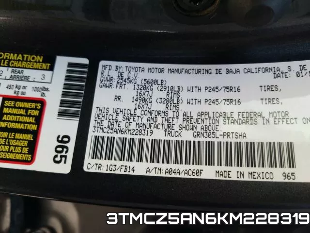 3TMCZ5AN6KM228319 фото 2
