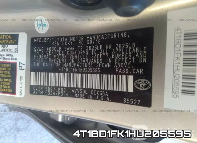 4T1BD1FK1HU205595 фото 9